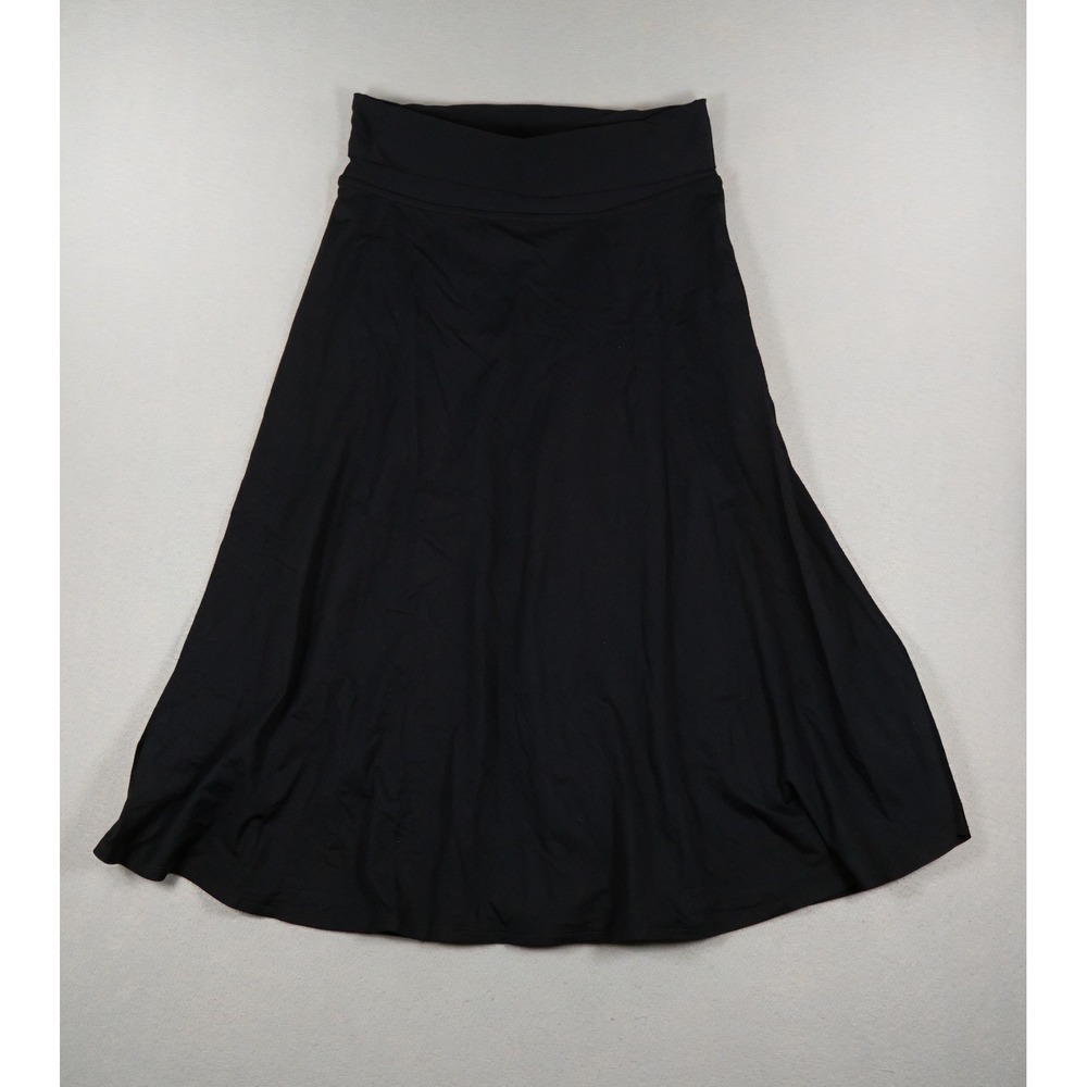 Patagonia Black A-Line Midi Skirt Women's Medium Stretch Pull On Travel Casual